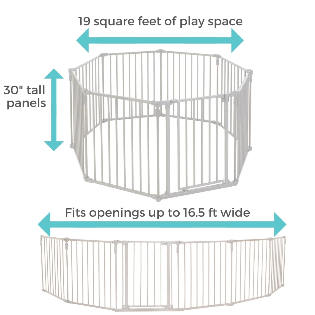 Toddleroo 3 in 1 Metal Superyard 199 Wide with Wall Mount Kit 1