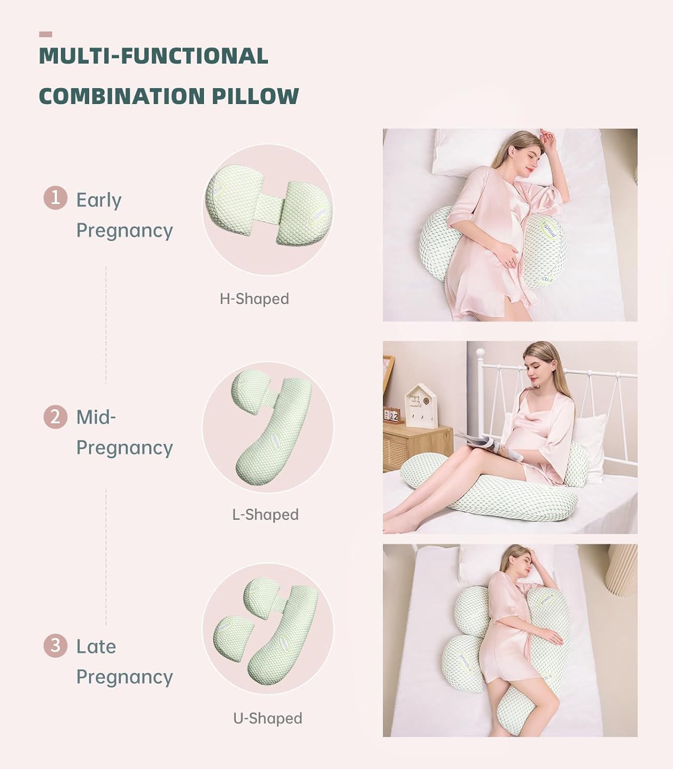 Oternal Pregnancy Pillow with Adjustable Cover