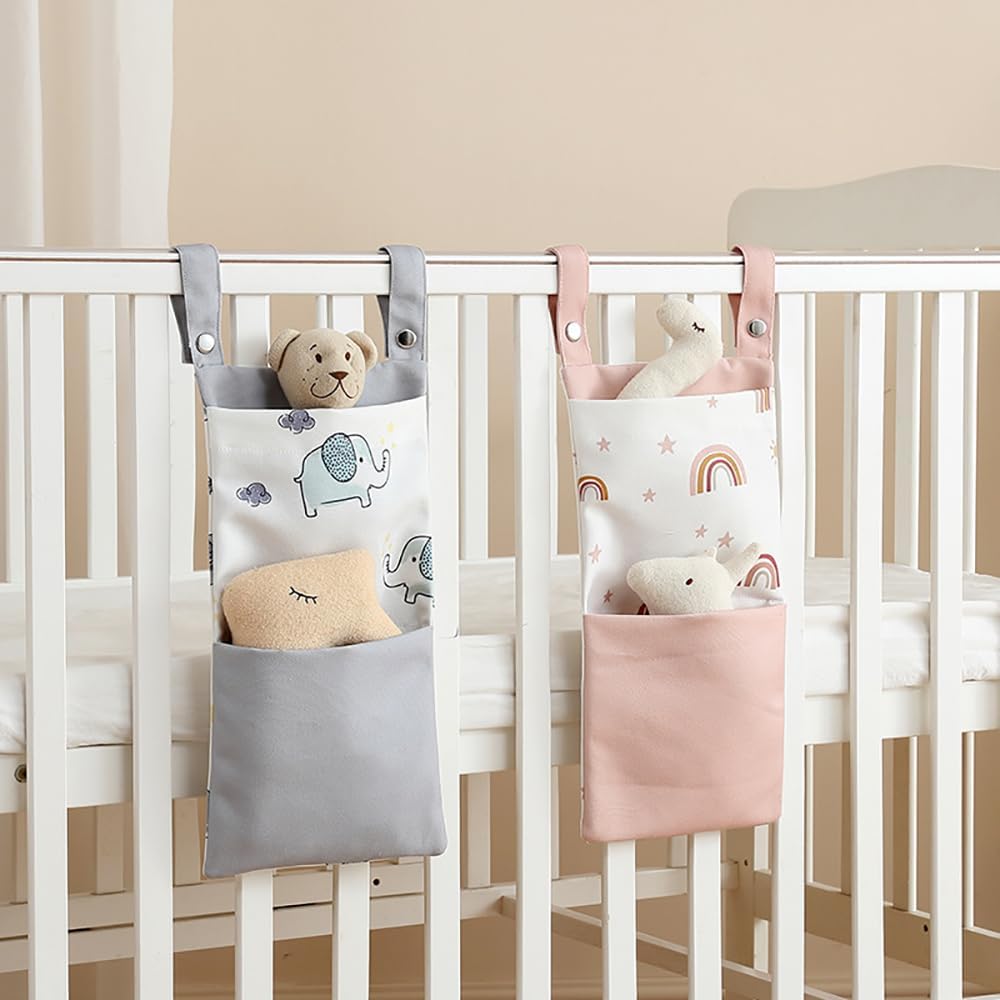 MOMIGO Baby Diaper Caddy Bag Stacker Organizer - 2pcs Rainbow