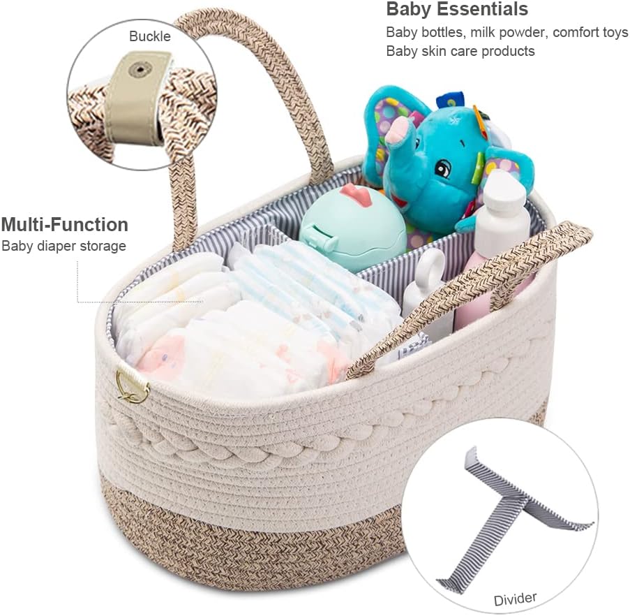 YeaYee Baby Diaper Caddy with 4 Pockets and Shoulder Strap