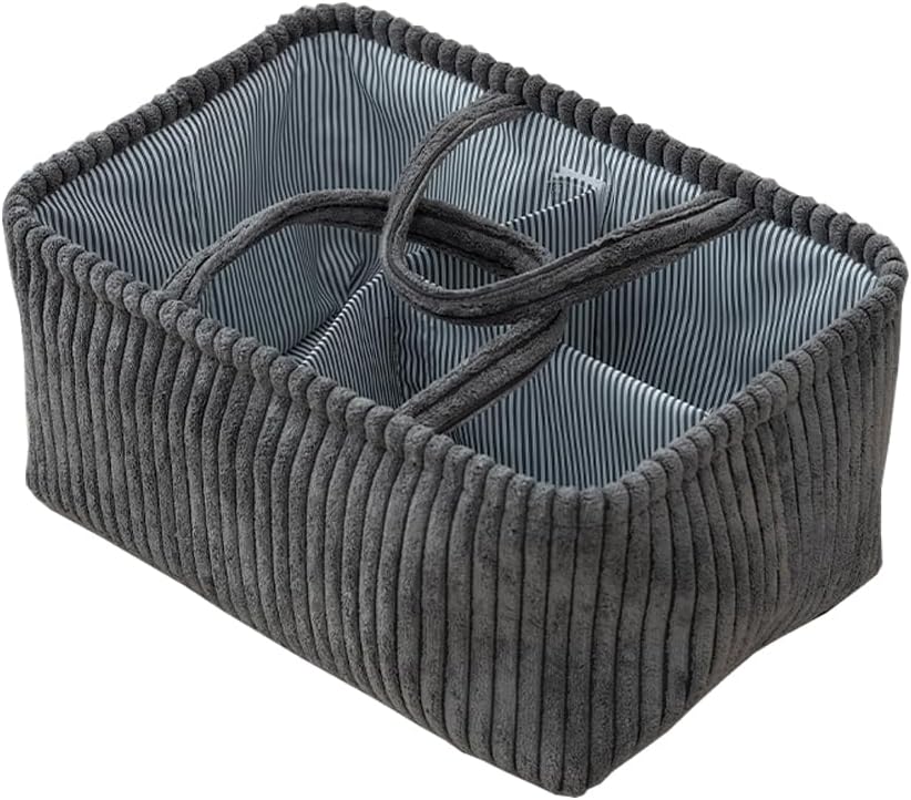 MOMIGO Baby Diaper Caddy Organizer - Grey 1