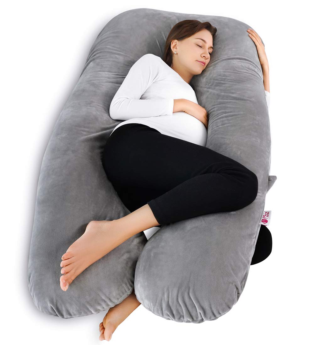 Meiz U Shaped Pregnancy Pillow with Removable Velvet Cover