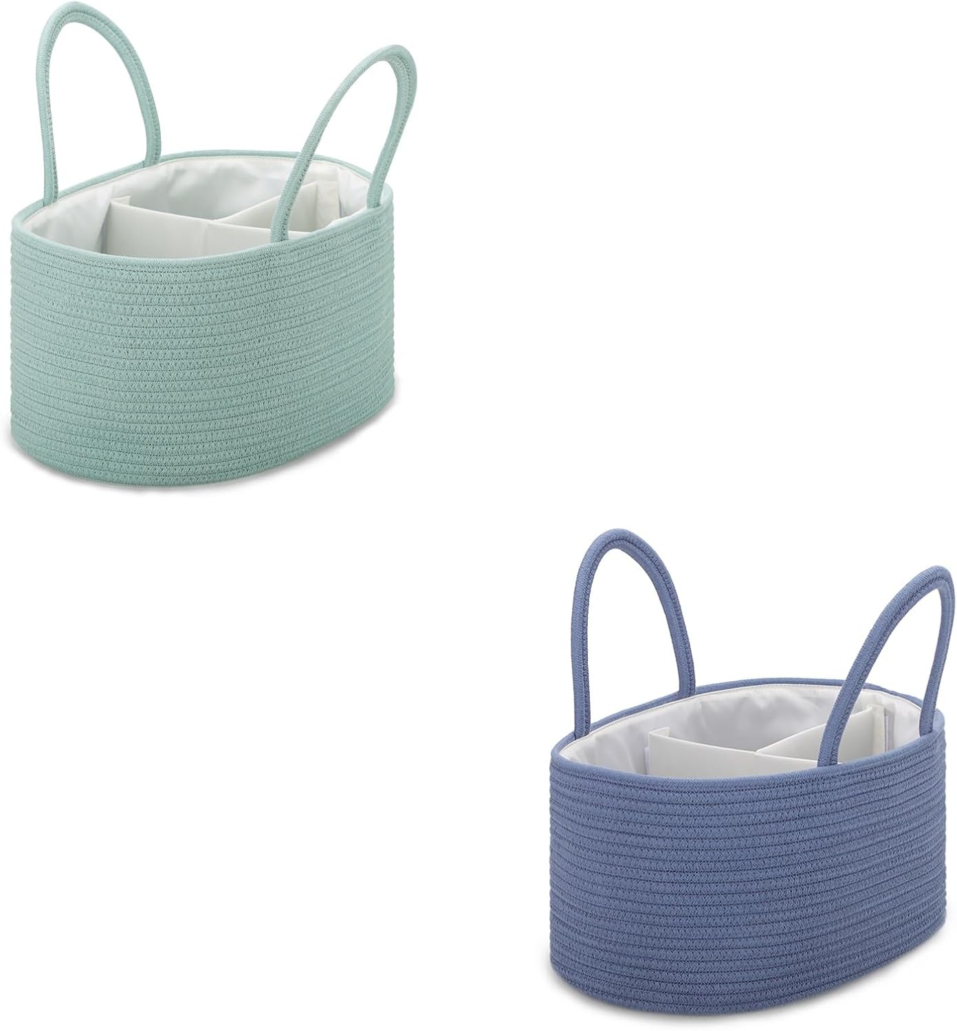 COMSE 2 Pack Large Baby Diaper Caddy Organizer with Dividers