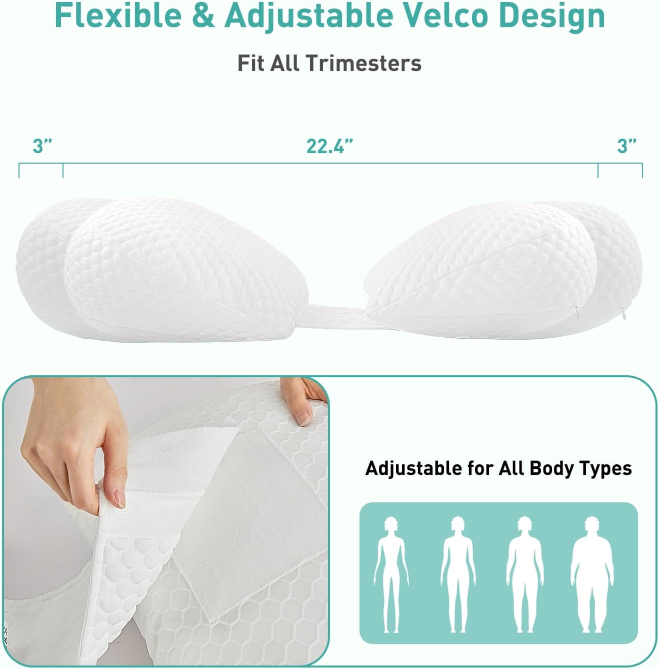 DONAMA Pregnancy Pillow Cooling with Adjustable Support 1