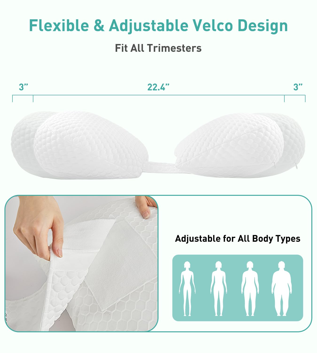 DONAMA Pregnancy Pillow Cooling with 30 Slope Support