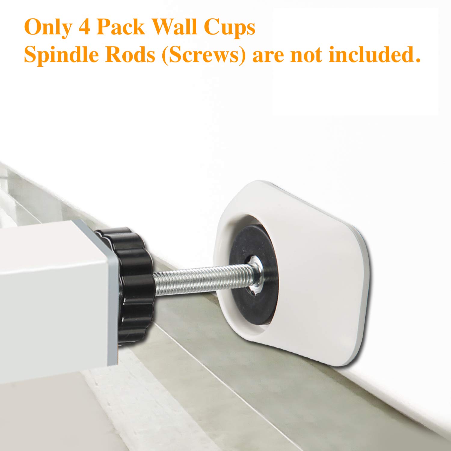 Vmaisi 4 Pack Wall Cup Protector - Pressure Mount Baby Gate Stabilizer White
