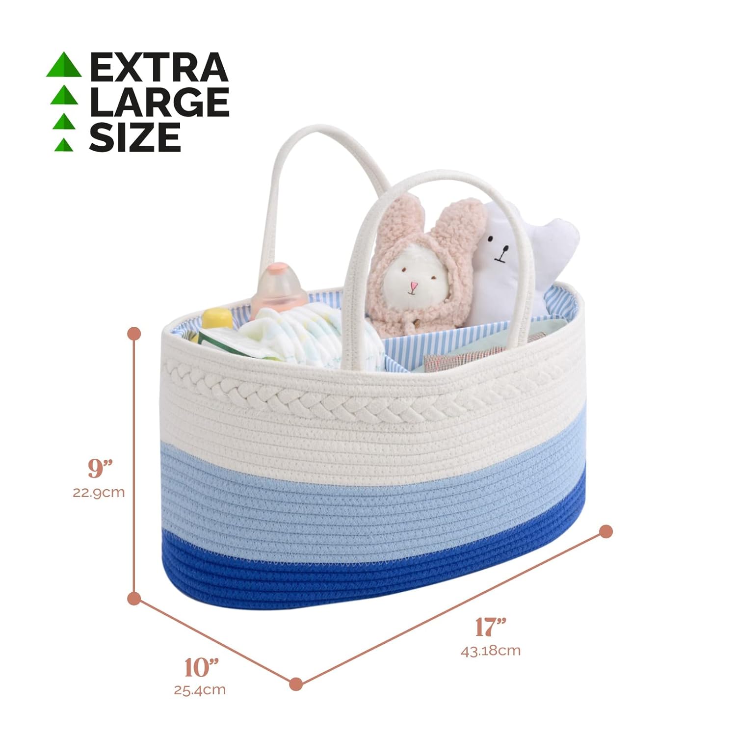 Luxury Little Baby Diaper Caddy Organizer - Blue 1