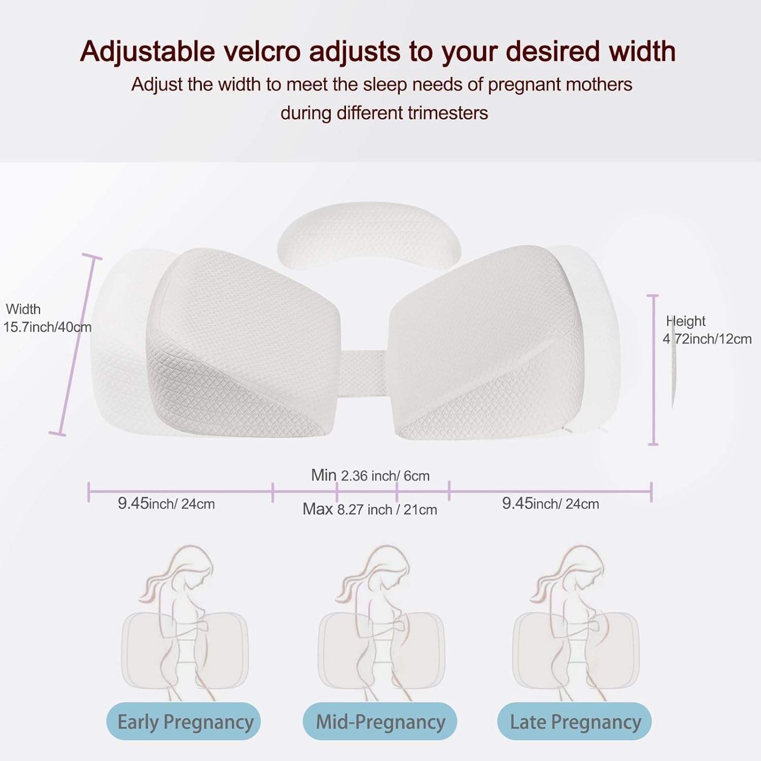 GOENDR Memory Foam Pregnancy Pillow with Cooling Cover