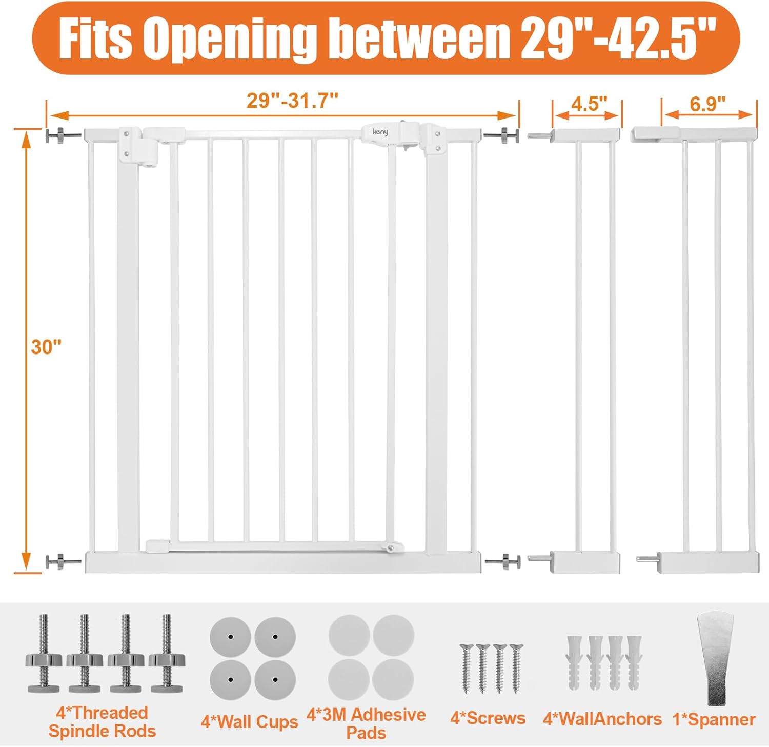 Keny 29-425 Stair Baby Gate with Auto Close