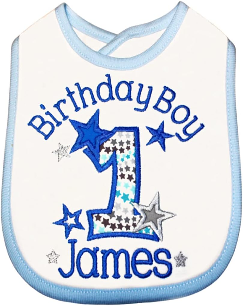 1st Birthday Bib with Baby Custom Name 1