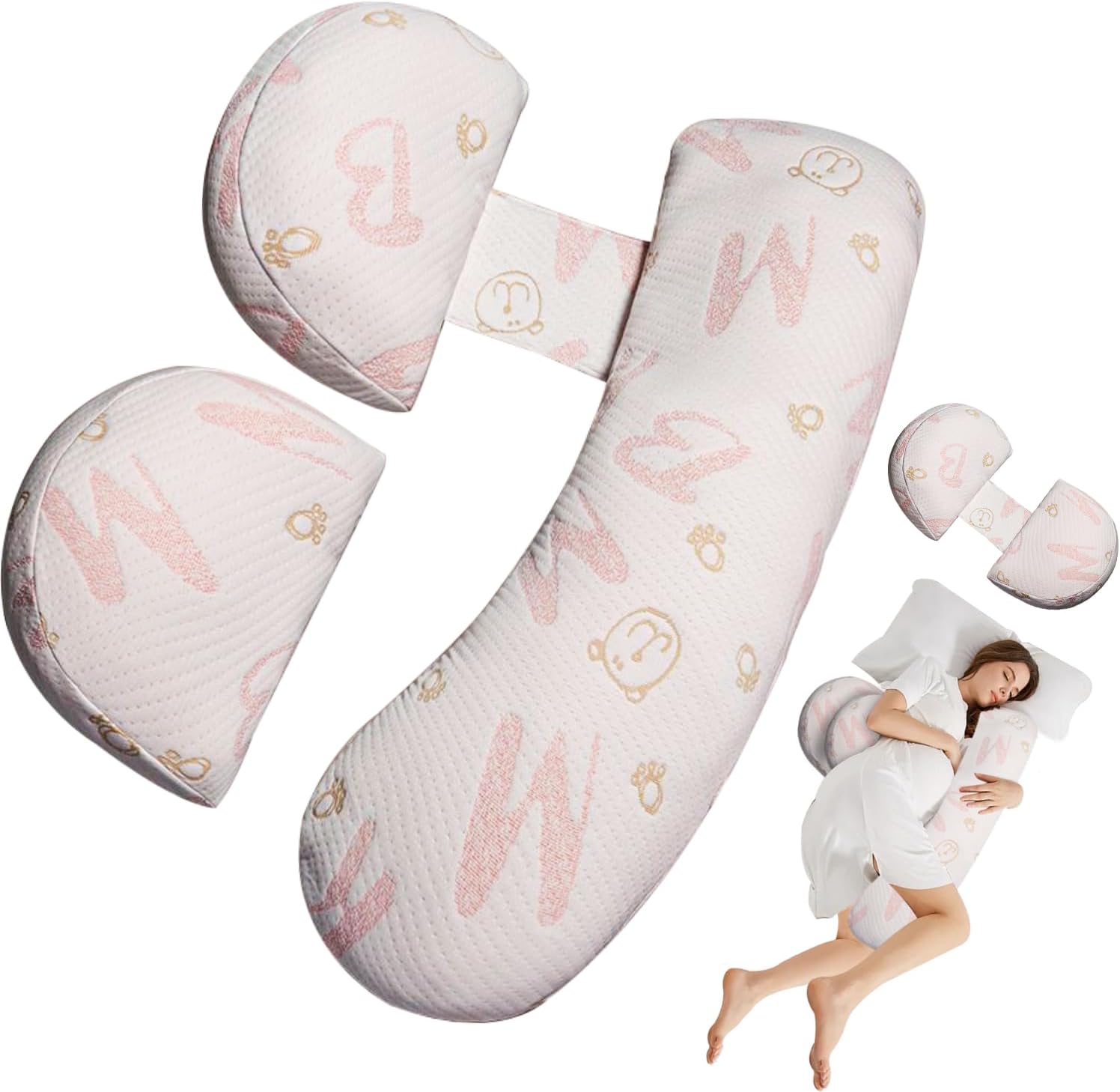 Oskeray Pregnancy Pillow with Adjustable Cover