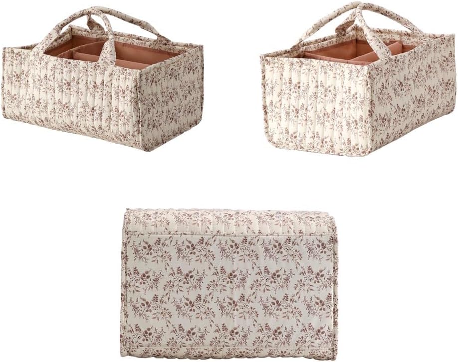 MOMIGO Floral Baby Diaper Caddy Organizer - Orange
