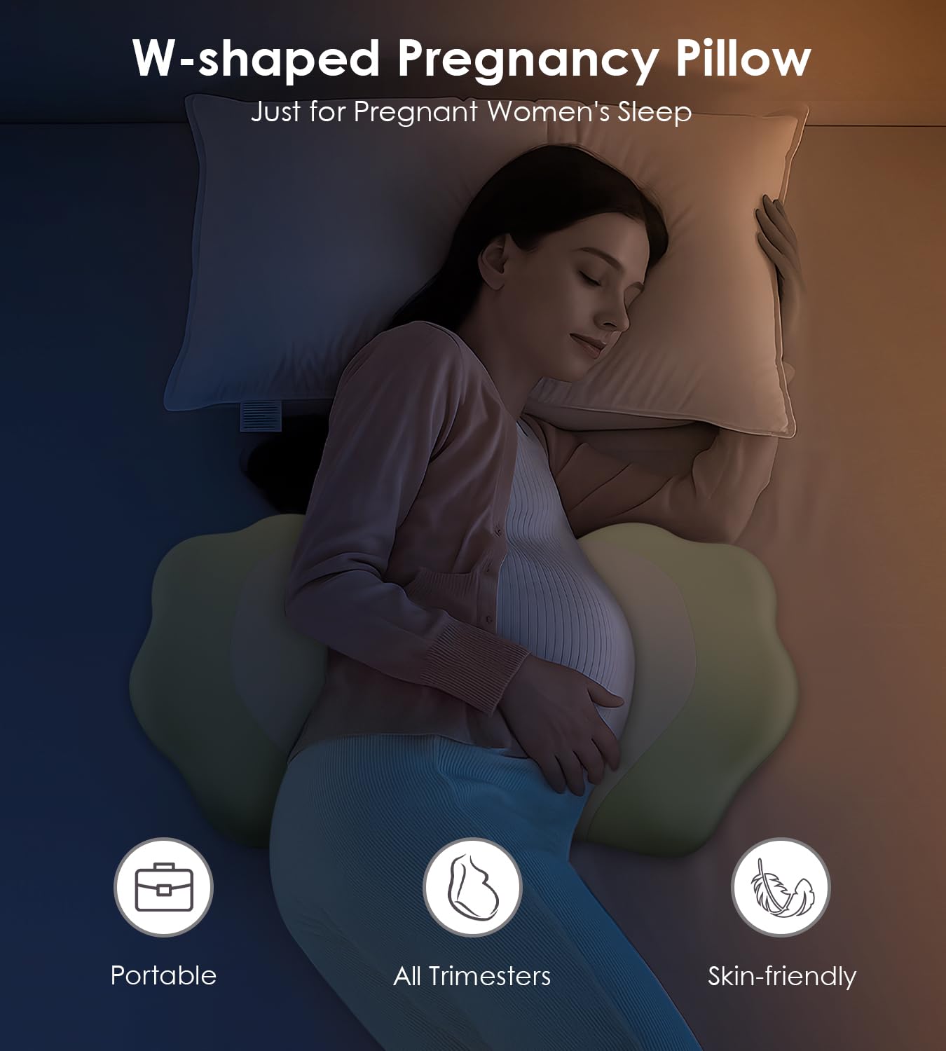 DONAMA Pregnancy Pillow with Cooling Case