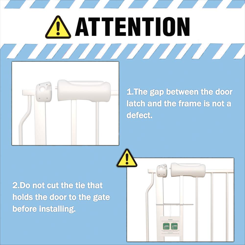 ALLAIBB Extra Wide Auto Close Baby Gate for Stairs and Doors