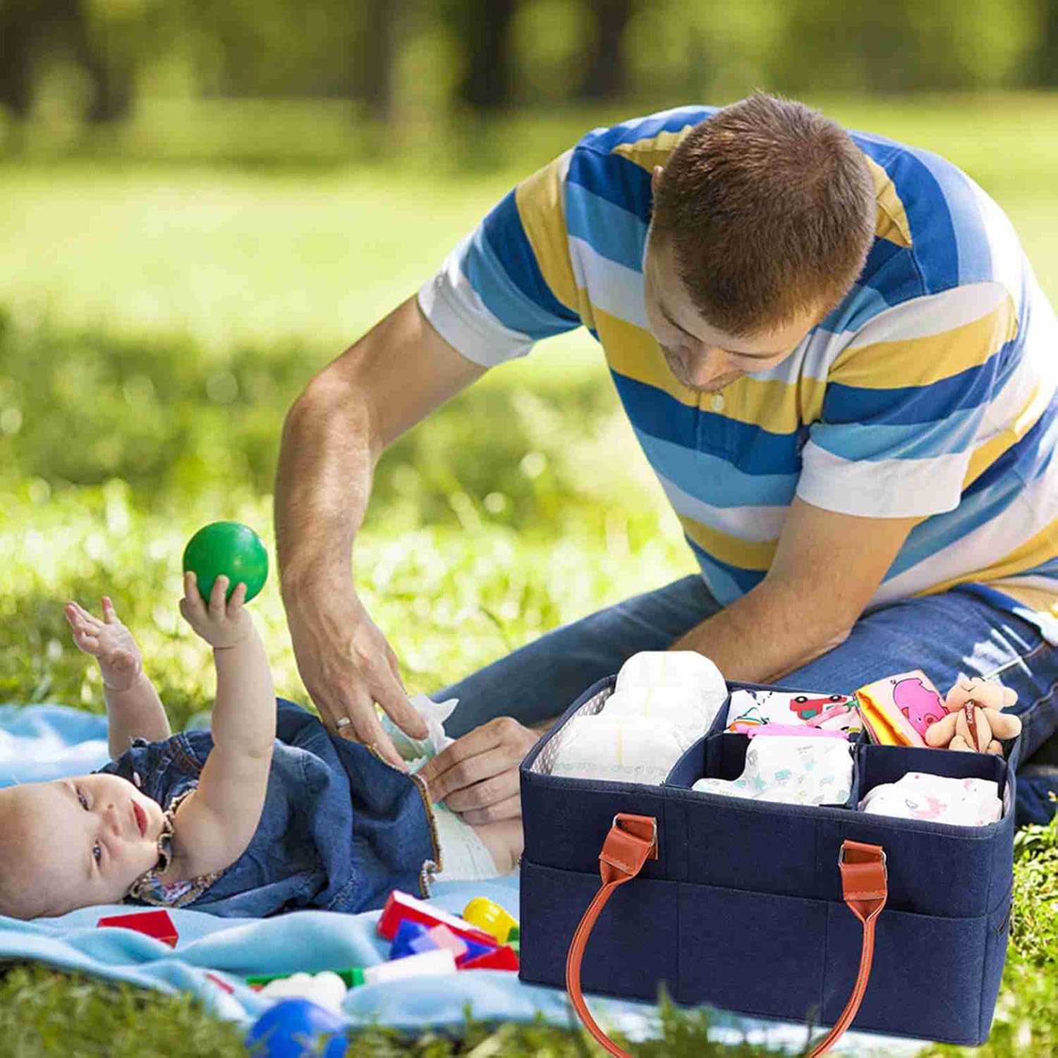 Baby Diaper Caddy Organizer Large Portable