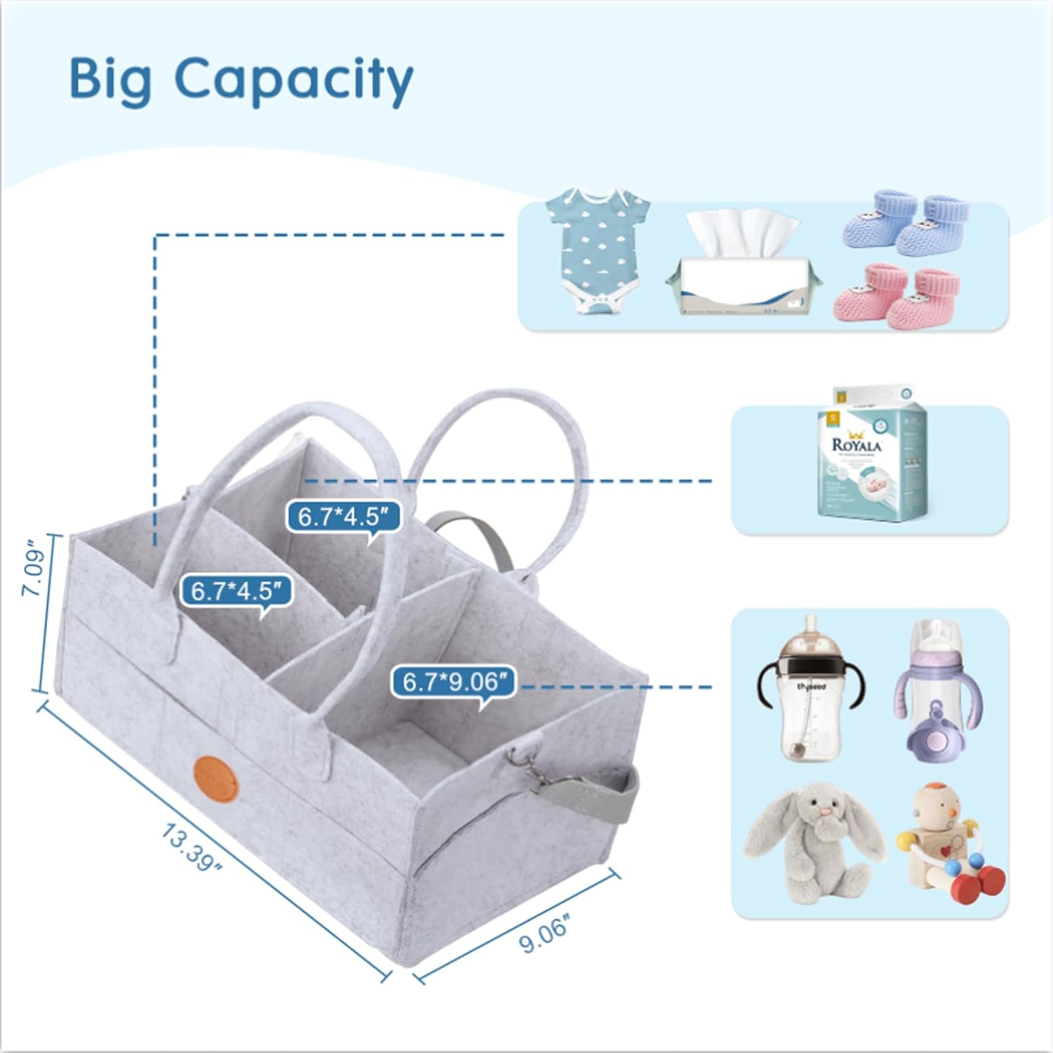 AIXIANG Portable Diaper Caddy Organizer for Newborns