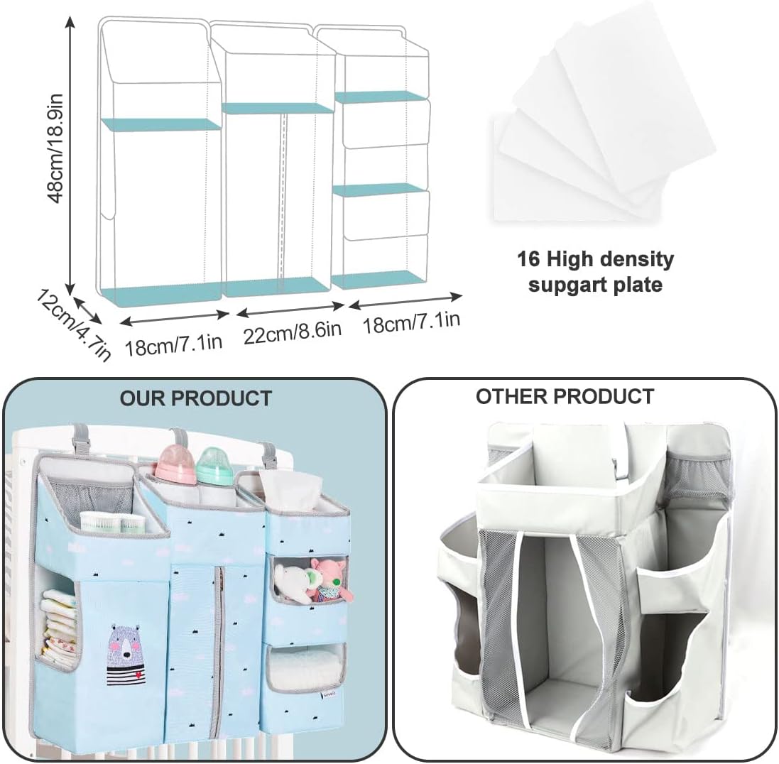 TOCKONIMN 3-in-1 Hanging Diaper Caddy Organizer