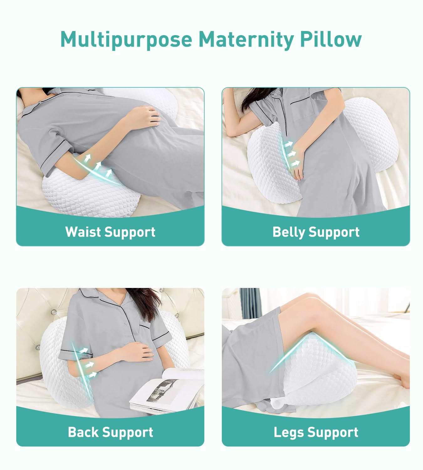 DONAMA Pregnancy Pillow Cooling with 30 Slope Support