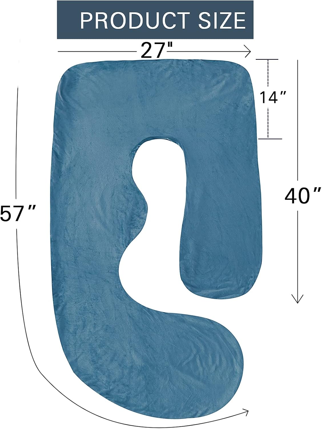 SLIGUY G-Shaped Pregnancy Pillow Case 57-Inch Velvet Double Zipper