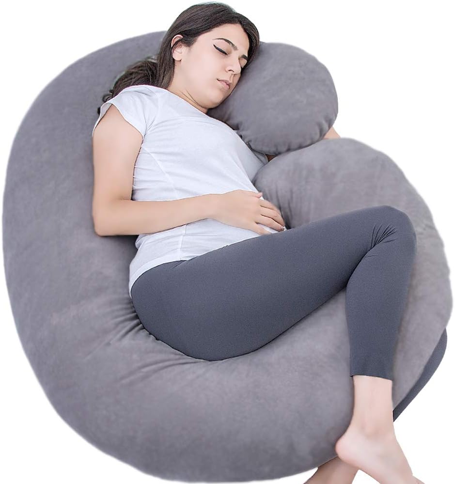 1 MIDDLE ONE Pregnancy Pillow with Velvet Cover