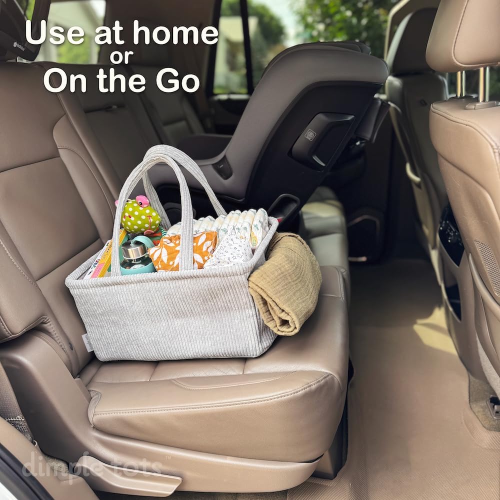 Newborn Essentials Diaper Caddy - Travel Car Organizer