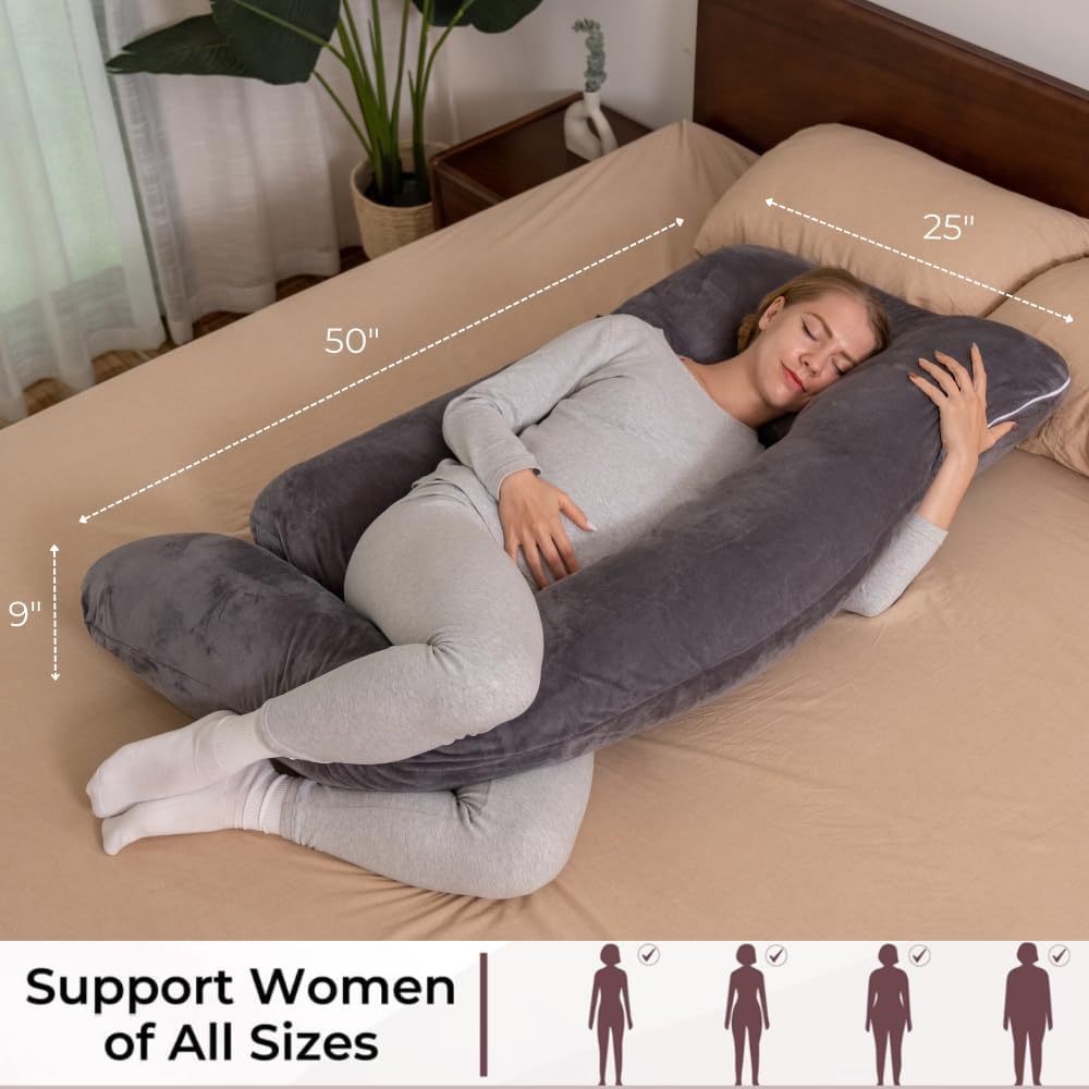 G-Shaped Pregnancy Pillow with 2 Removable Covers 1