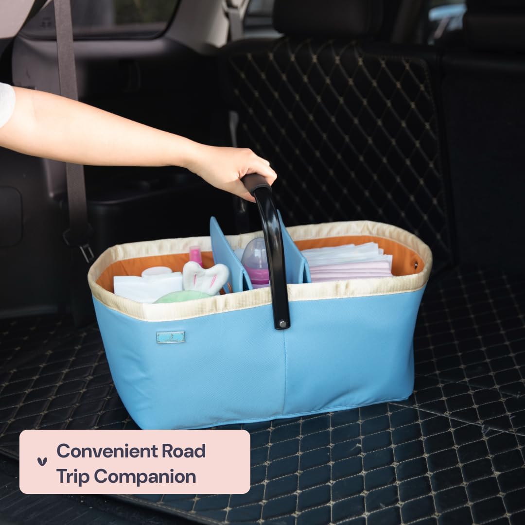 BabbleRoo Diaper Caddy - 23L Blue Organizing Basket