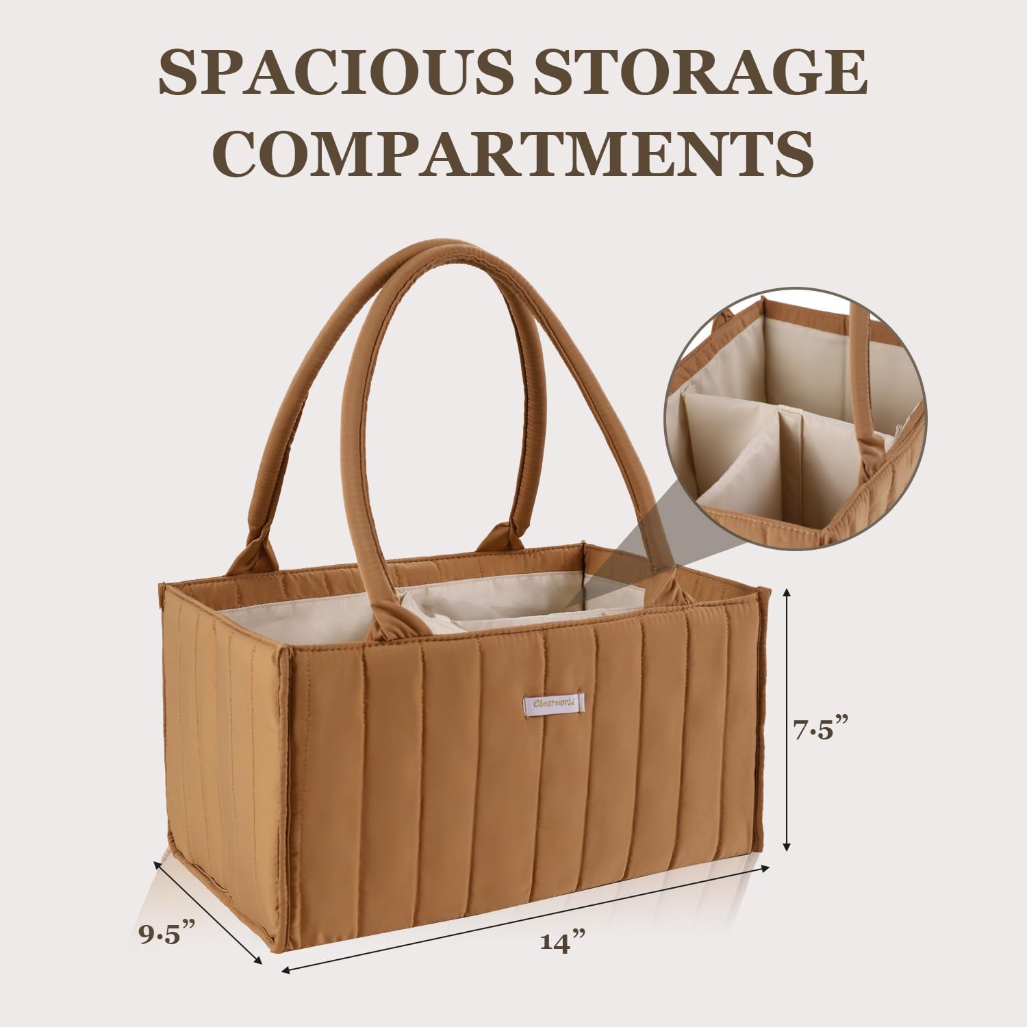 Clearworld Baby Diaper Caddy Organizer Mocha Brown