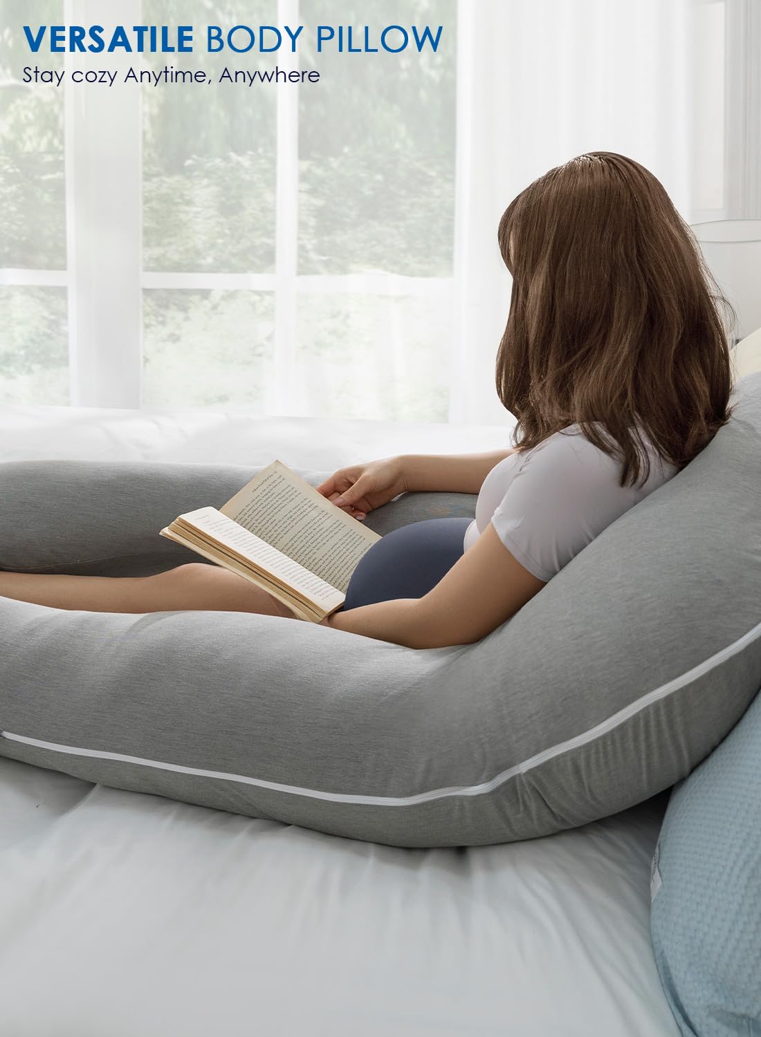 QUEEN ROSE Cooling Maternity Pillow with Silky Cover