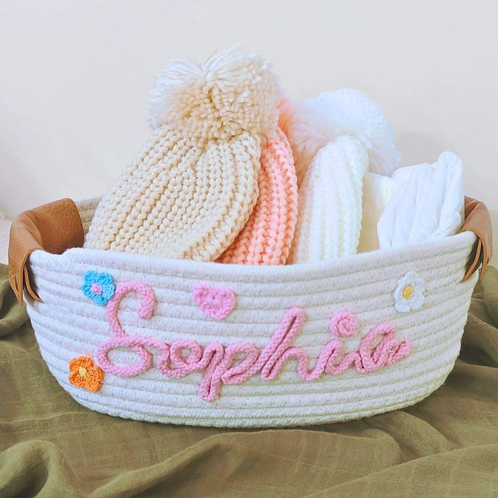 Personalized Baby Shower Gift Basket with Custom Name