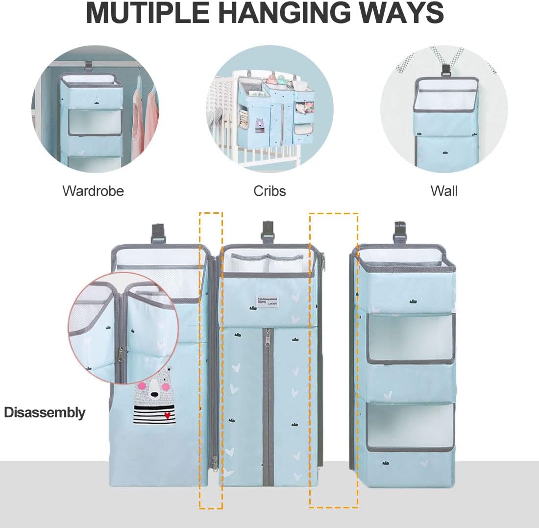 TOCKONIMN 3-in-1 Hanging Diaper Caddy Organizer