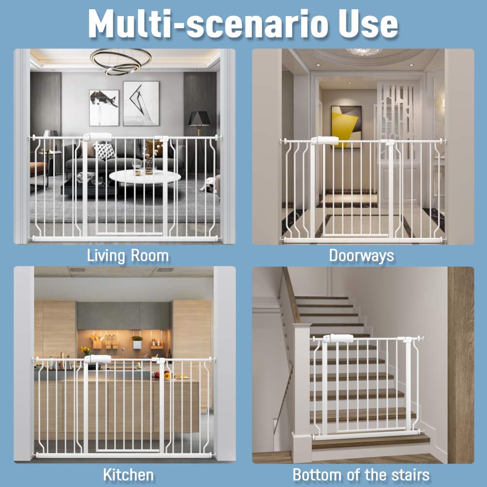 ALLAIBB Extra Wide Auto Close Baby Gate for Stairs and Doors