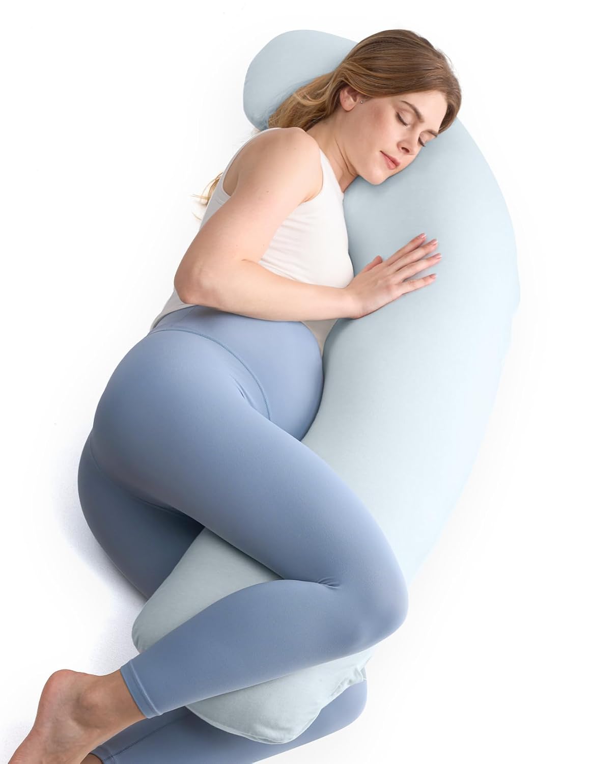 Momcozy Pregnancy Pillow for Side Sleepers Blue