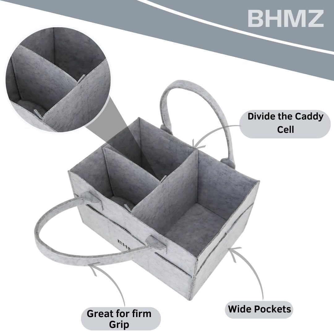 BHMZ Baby Diaper Caddy Organizer - Grey