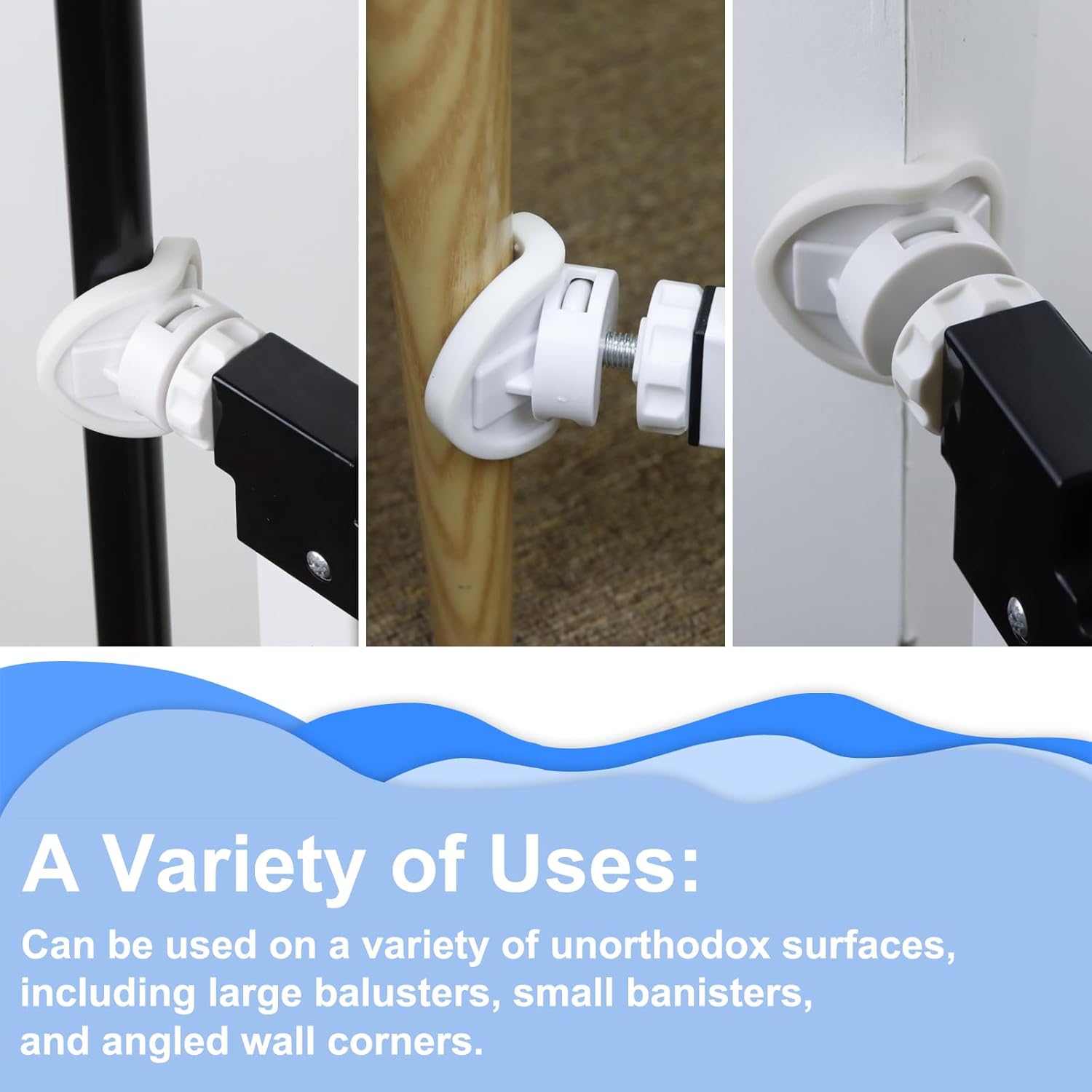 2 Pack Universal Baby Gate Banister Adapter No Drilling White