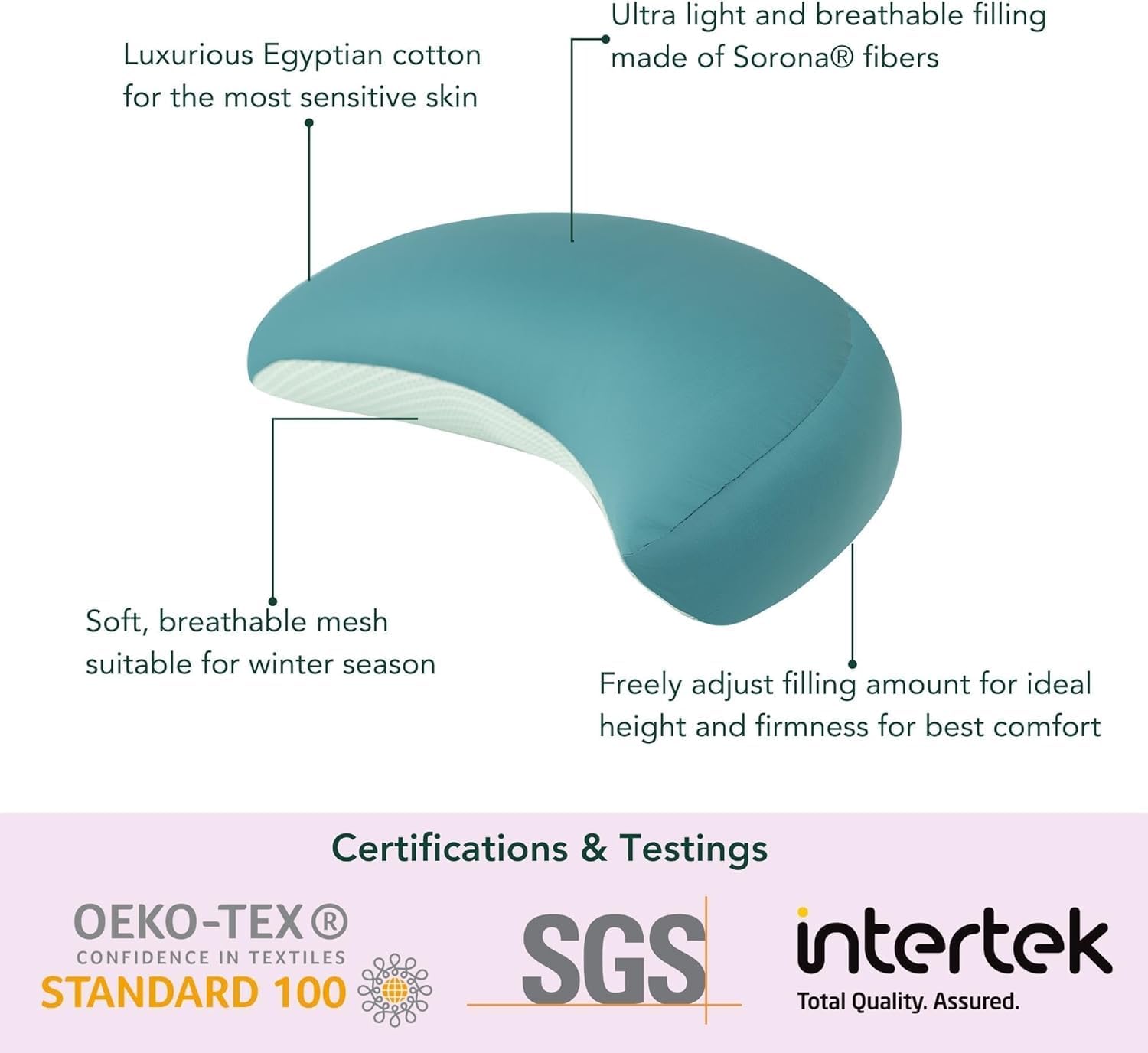 Premium Egyptian Cotton Maternity Pillow for Pregnancy Comfort