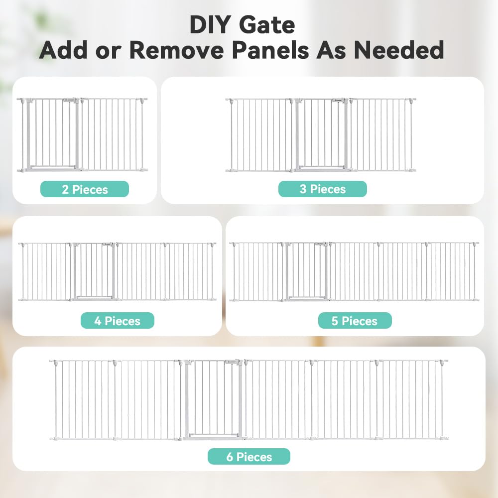 COMOMY 150 Wide Baby Gate with Door and Auto Close