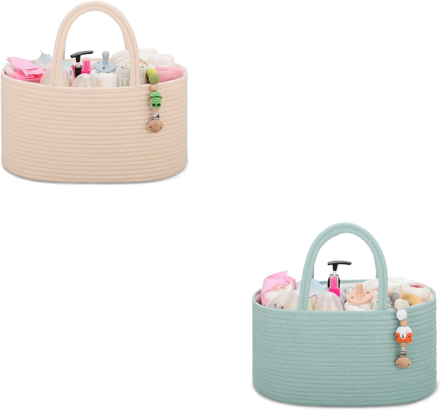 COMSE 2 Pack Baby Diaper Caddy Organizer with Dividers 1