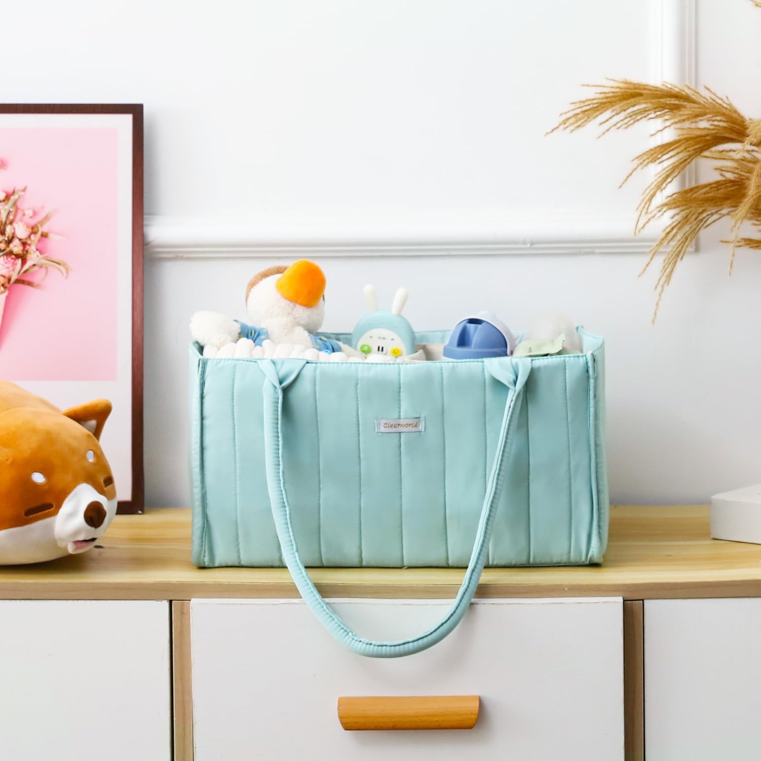 Clearworld Diaper Caddy Organizer Pale Green 1