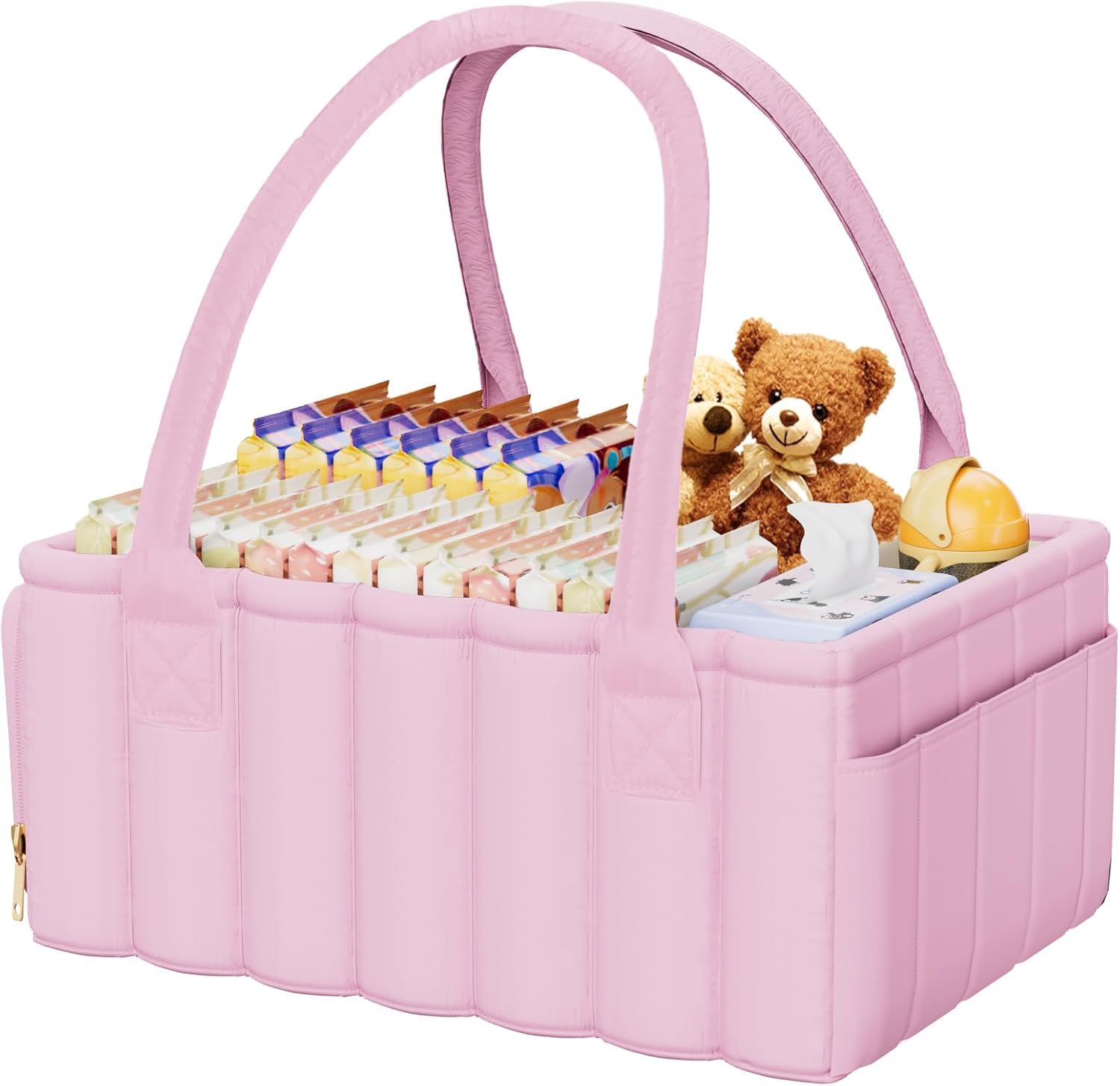 Clever Pink Baby Diaper Caddy Organizer Storage Basket