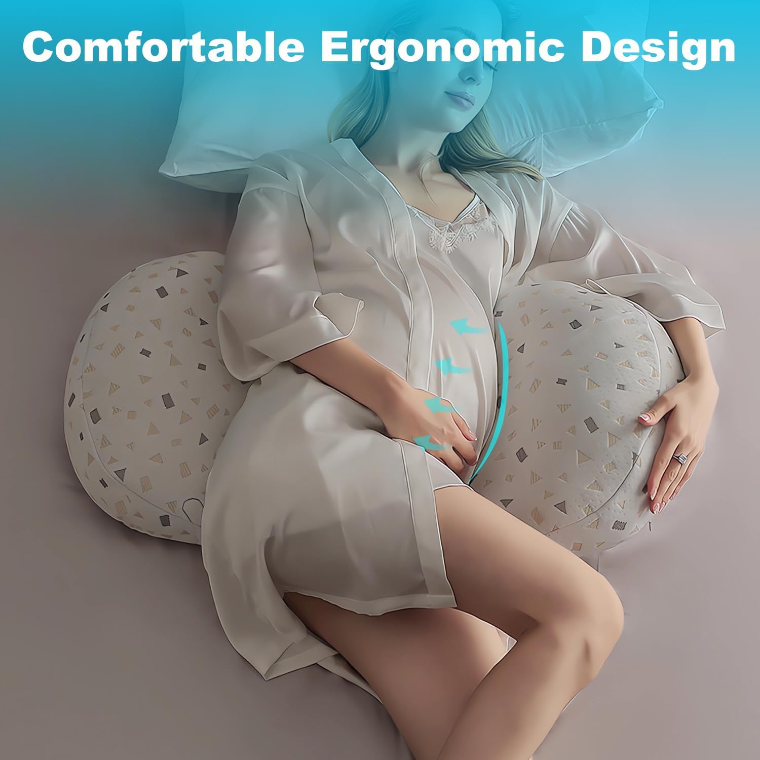 DOUBLE 2 C Pregnancy Body Pillow - Grey