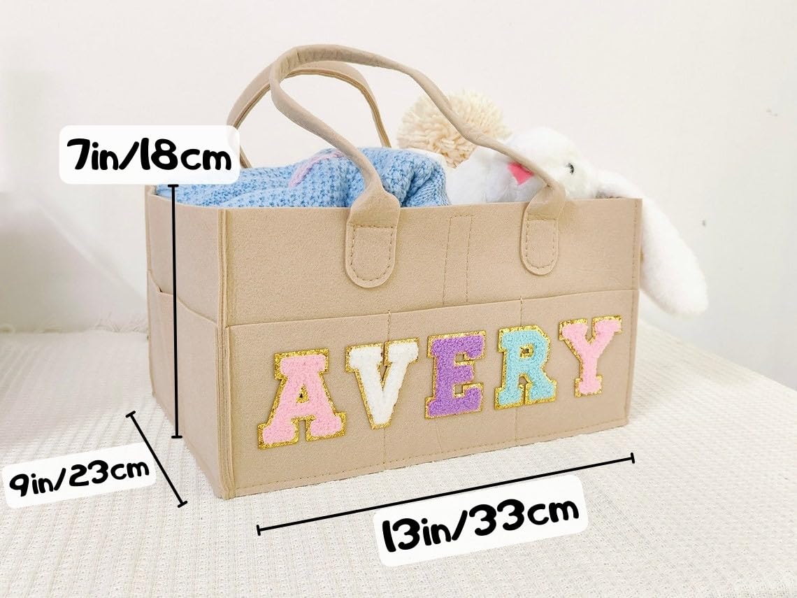 Personalized Baby Diaper Caddy with Name Letters
