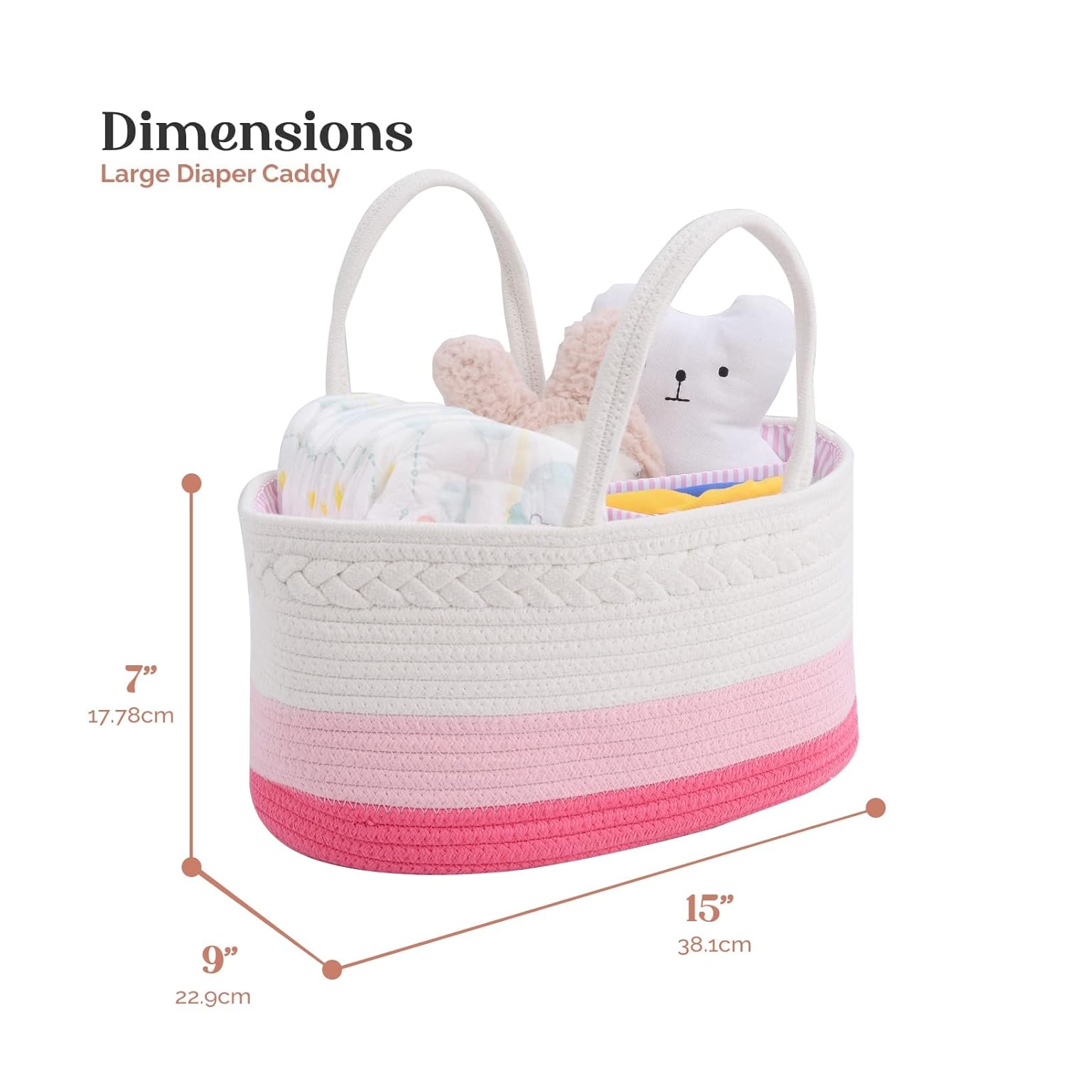Luxury Little Pink Diaper Caddy Organizer
