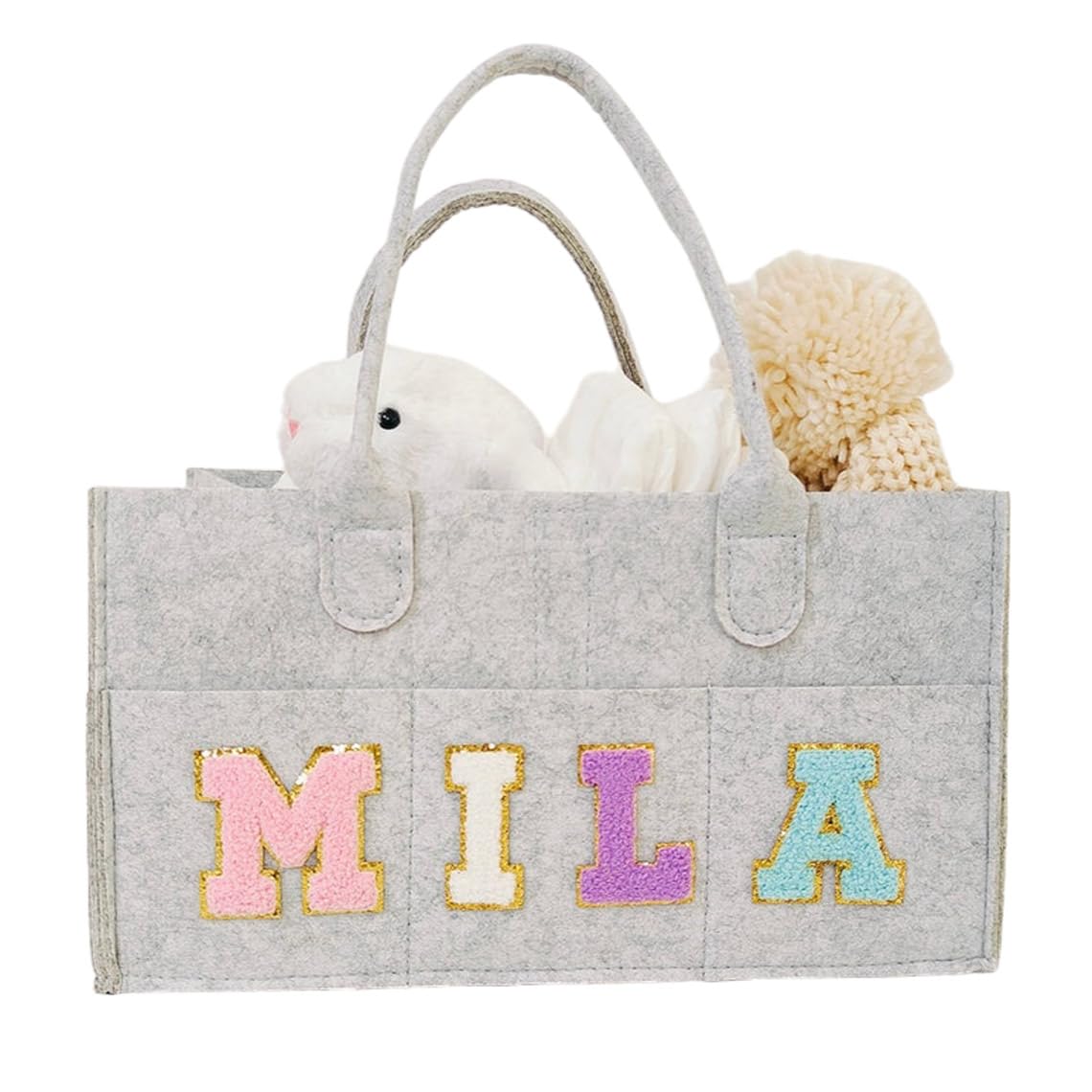 Personalized Baby Diaper Caddy with Name Letters