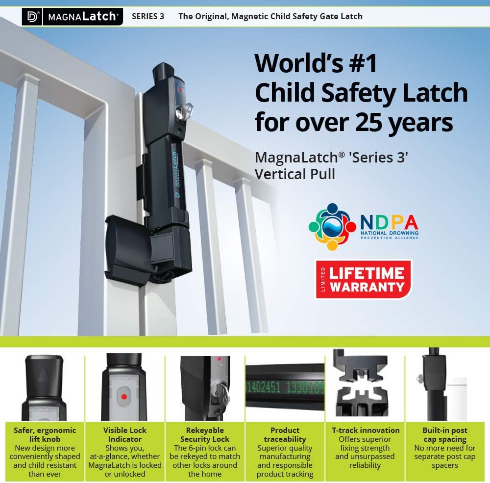 DD Technologies ML3VPKA MagnaLatch Vertical Pull Gate Latch 1