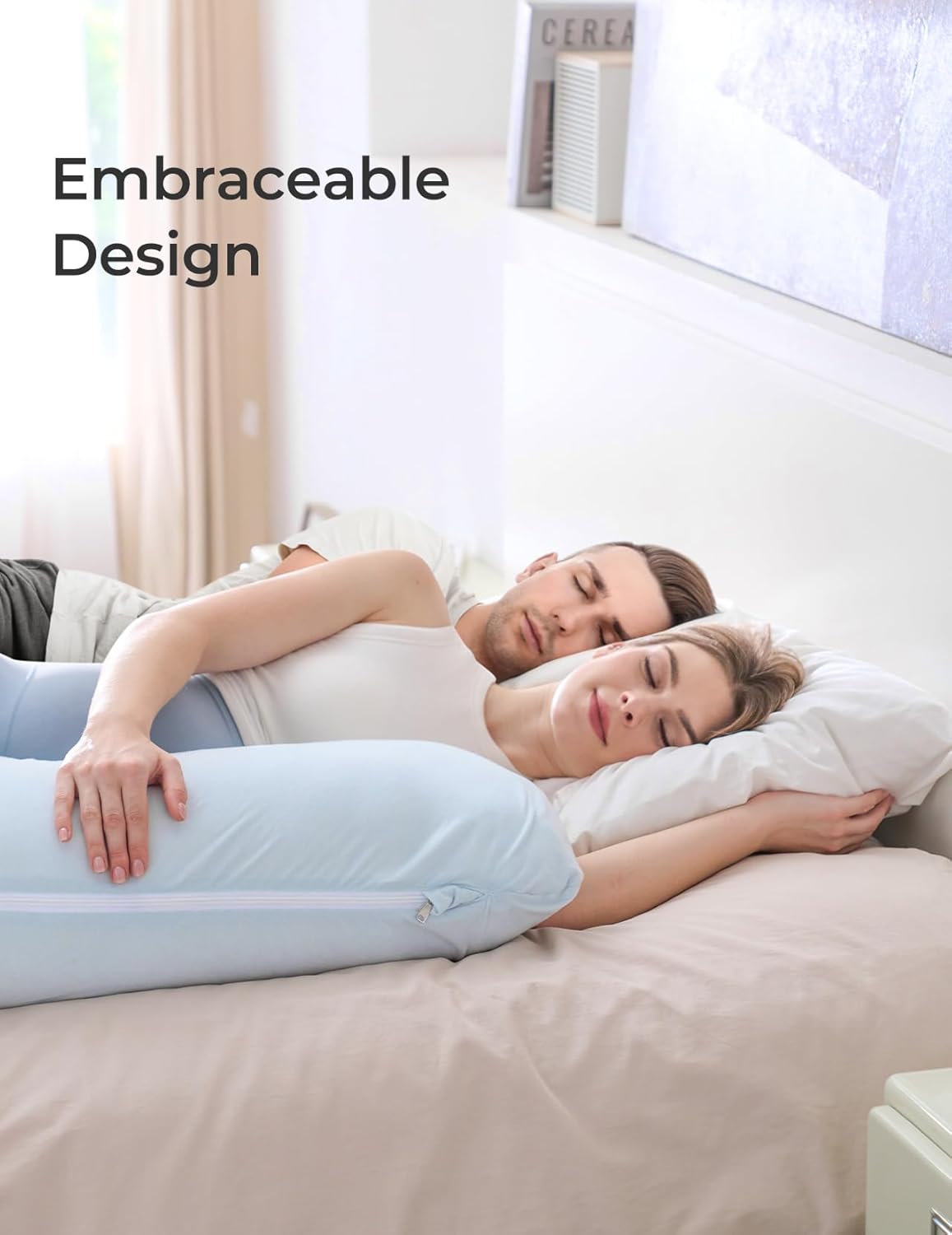 Momcozy Pregnancy Pillow for Side Sleepers Blue