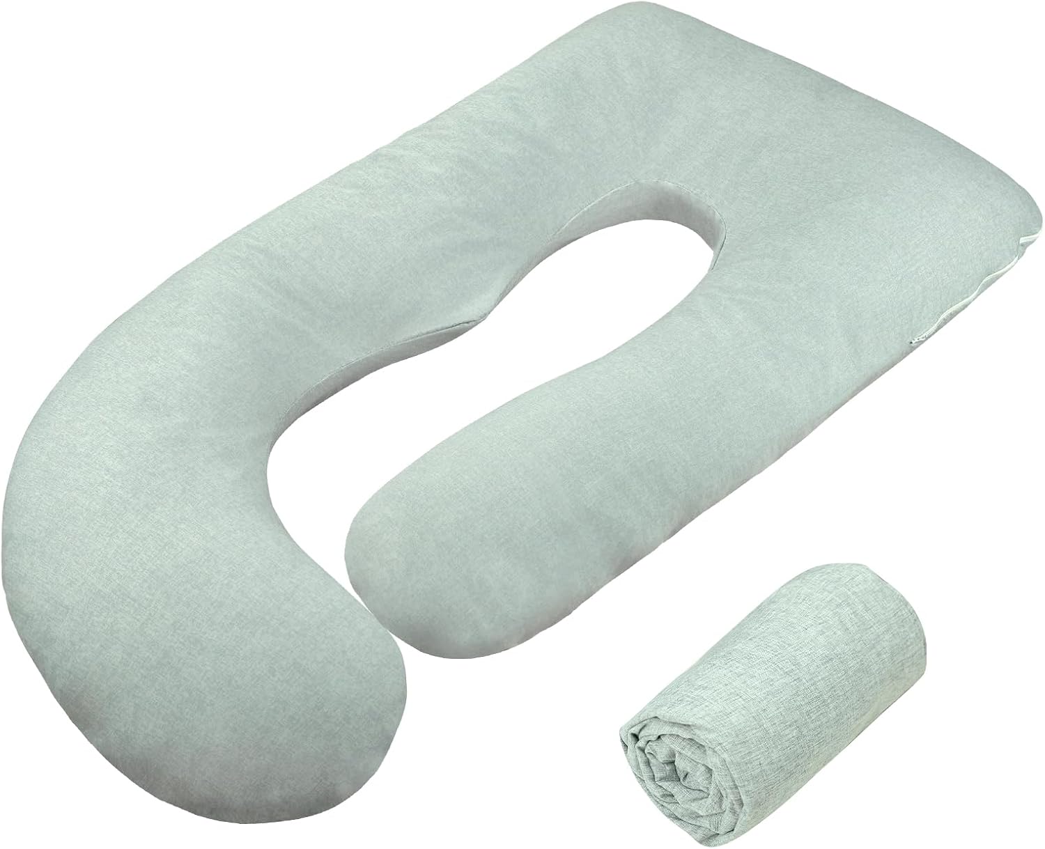 TANOFAR J-Shaped Pregnancy Pillow Cover Green