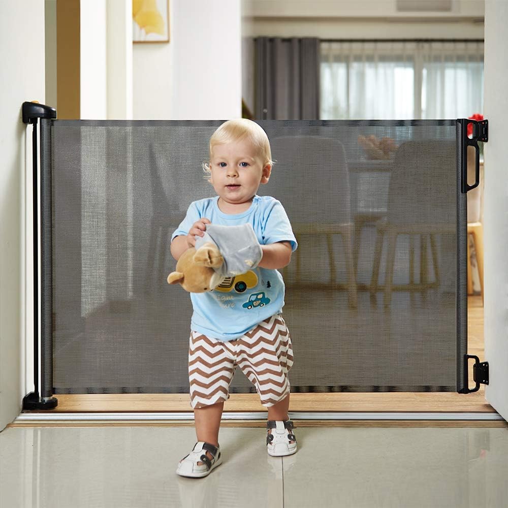 EasyBaby Retractable Gate 33 Tall 55 Wide Grey