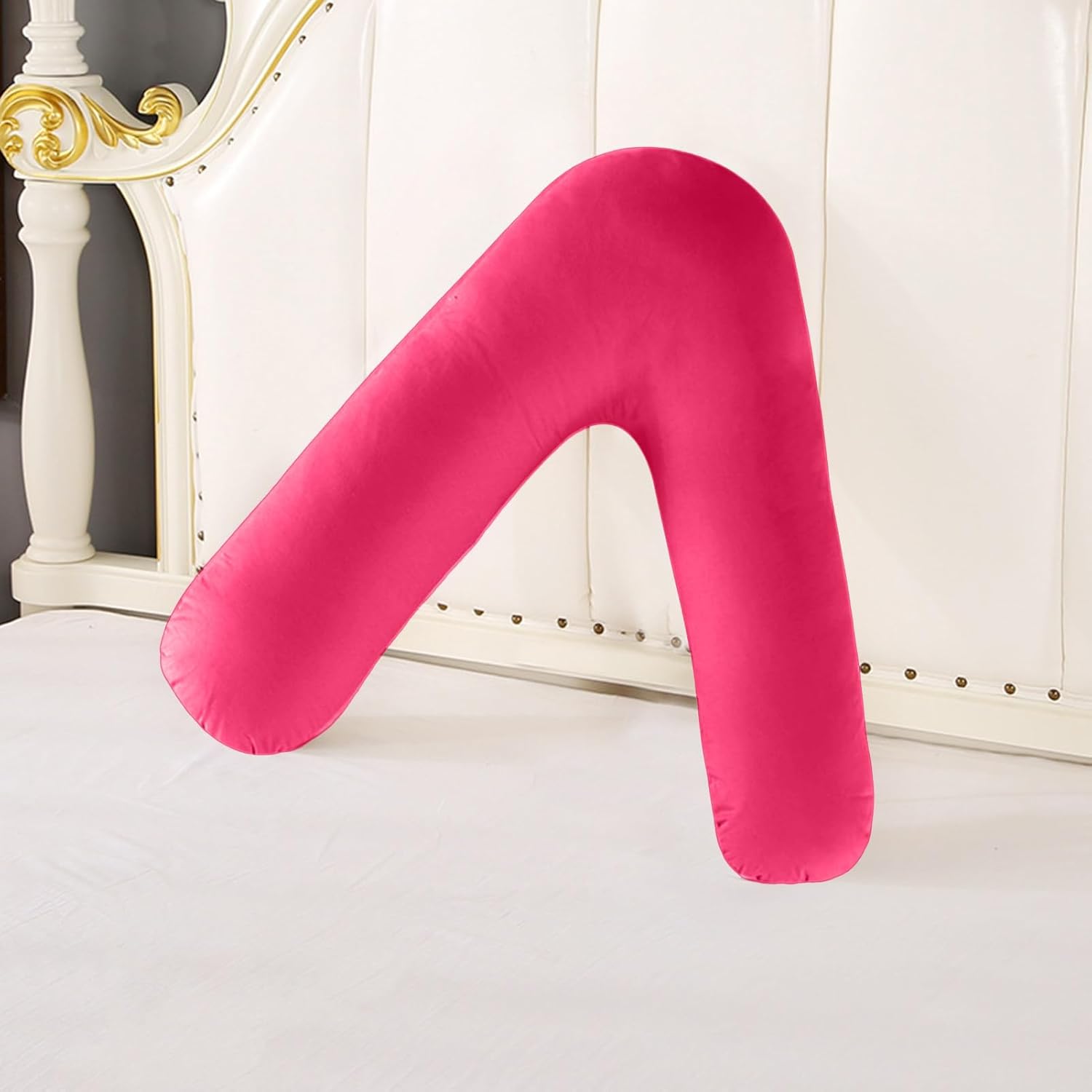 Orthopedic V Pillow with Removable Cover for Pregnancy and Back Support