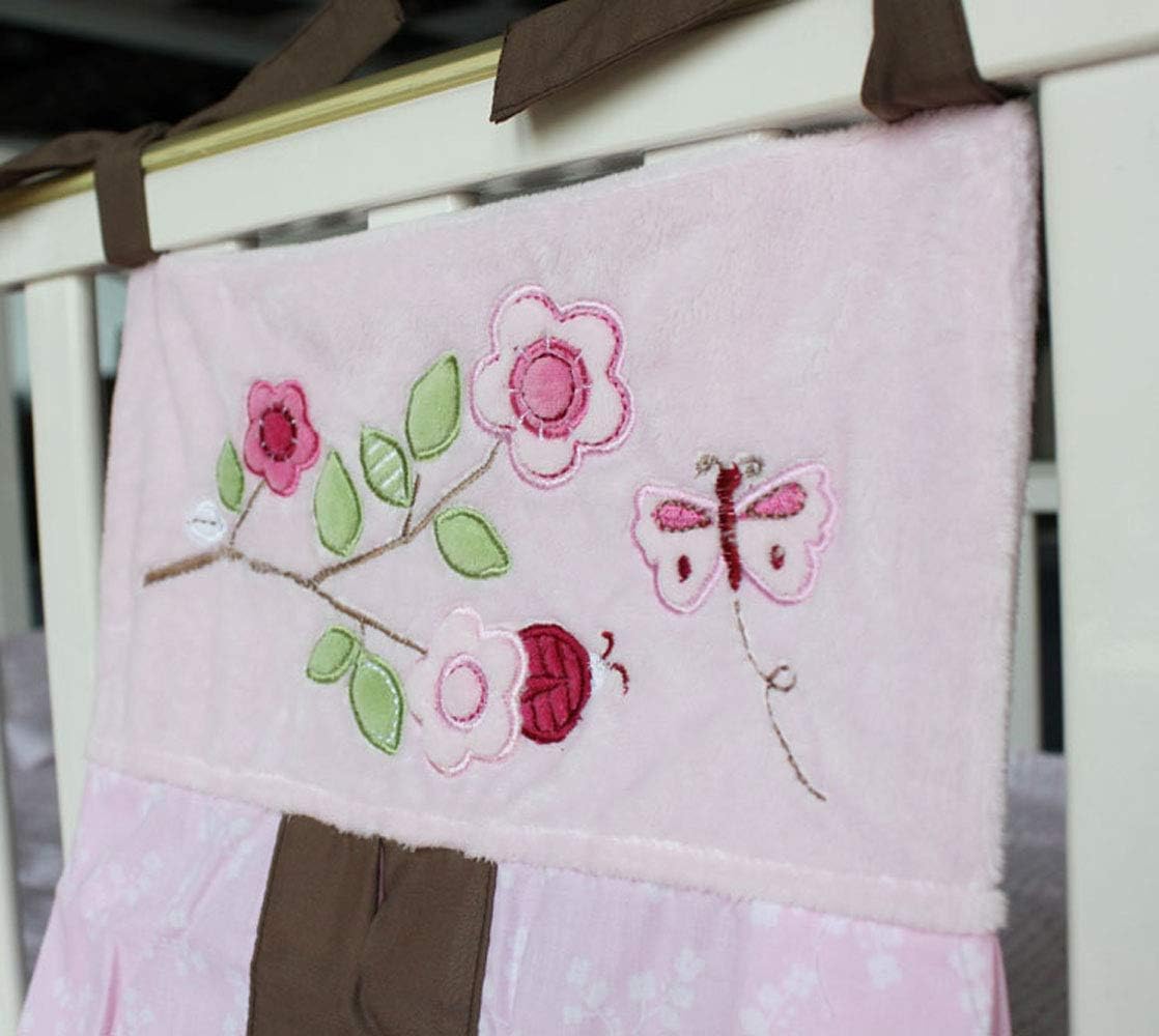 CribMATE Baby Girl Diaper Stacker with Pink Floral Ladybug Design